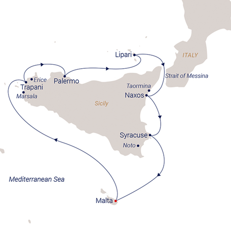 Map for Scenes of Sicily - Wild Earth Hosted