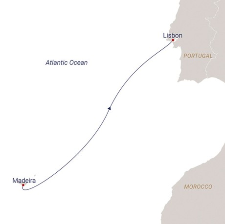 Map for A Flower Themed Sailing Trip - Portugal Cruise