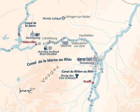 Map for Classic France River Cruise – Alsace & Lorraine