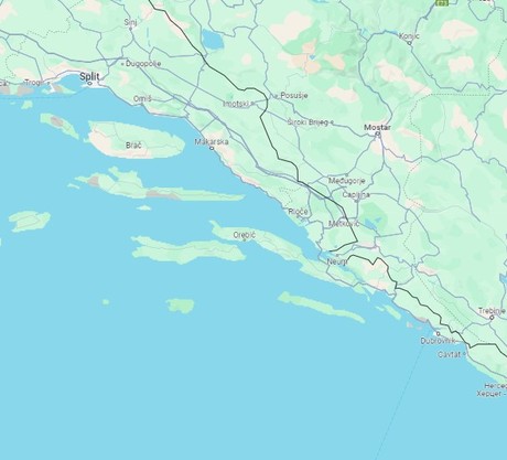 Map for Combined Mini Cruises Croatia - From Split to Split