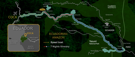 Map for Anakonda Amazon 8 Day Sunday Cruise