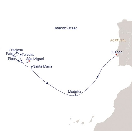 Map for The Azores, Madeira and Lots of Sailing