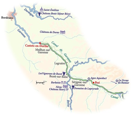Map for Classic France River Cruise – Bordeaux
