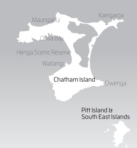 Map for The Best of the Chatham Islands from Christchurch
