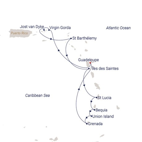 Map for Christmas - Caribbean Style Sailing Cruise