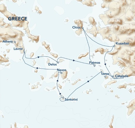 Map for Crossroads of the Ancient World: Exploring Greece and Turkey - Small Ship Cruise