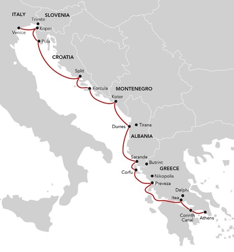 Map for Crossroads of Empires - 13 Days through the Adriatic & Aegean