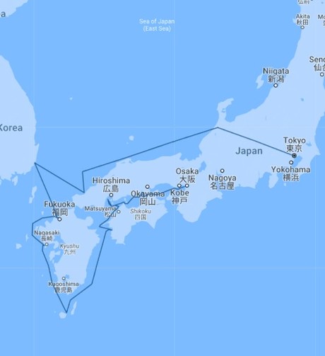 Map for Discover The Islands Of Japan: A 12-day Voyage of Japan Between Tokyo & Osaka, Incl. South Korea