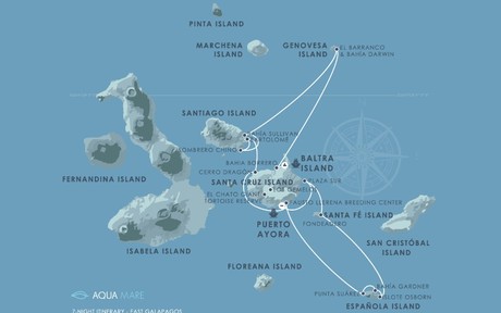 Map for East Galapagos Expedition Cruise