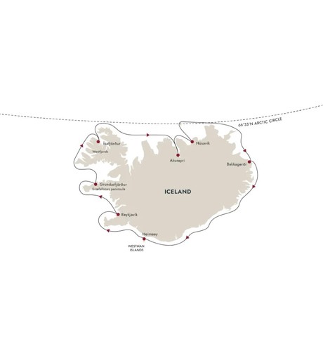 Map for Elemental Iceland - Circular Saga from Reykjavík