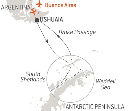 Map for Emblematic Antarctica - Luxury Expedition Cruise