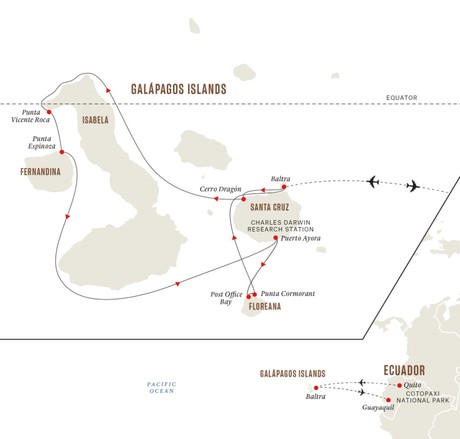 Map for Galápagos Islands Expedition Cruise - Iconic Wildlife & Sublime Scenery