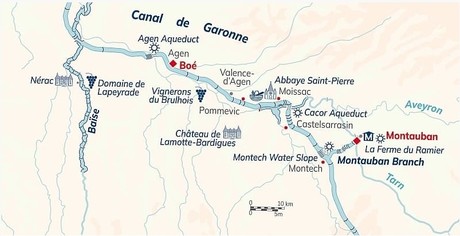 Map for Classic France River Cruise – Gascony