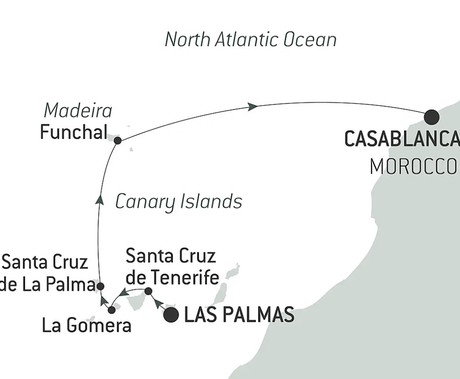 Map for Gourmet Escapade in the Canary Islands with Pierre Hermé and La Mamounia - Luxury Cruise
