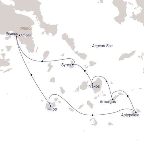 Map for The Hidden Pearls of the Aegean - Greek Islands Sailing Cruise