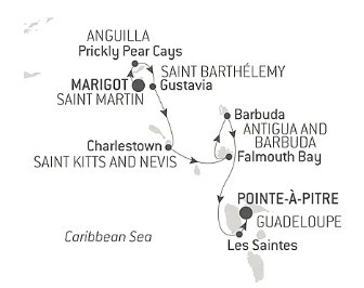 Map for History and Culture Visiting Caribbean Jewels in Luxury