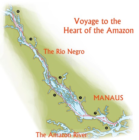 Map for Voyage to the Heart of the Amazon - River Expedition Cruise