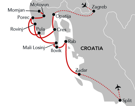 Map for Idyllic Istria - Istria & Kvarner Bay Cruise