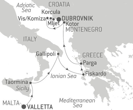 Map for From the Ionian Sea to the Adriatic - Italy, Croatia, Montenegro & Greece in Luxury