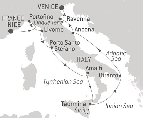 Map for Jewels of the Italian Riviera - From Venice to Nice in Luxury