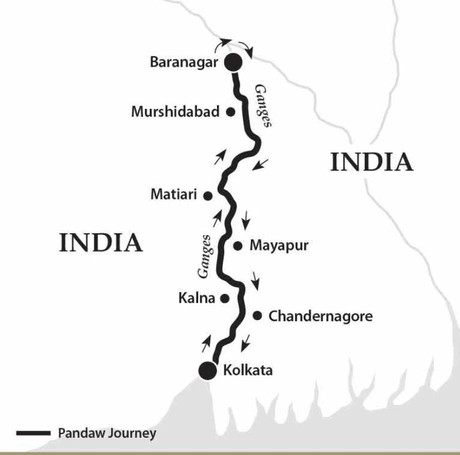 Map for The Lower Ganges River - India River Cruise