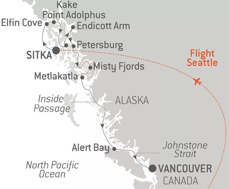 Map for Majestic Alaska