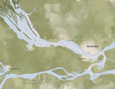 Map for Maguari Amazon 4 Day Expedition