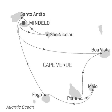 Map for The Many Faces of Cape Verde Cruise