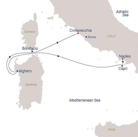 Map for Mediterranean Island Break - 6 Day Sailing Cruise