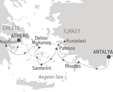Map for Jewels of the Aegean Sea in Music - Turkey & Greek Islands Cruise