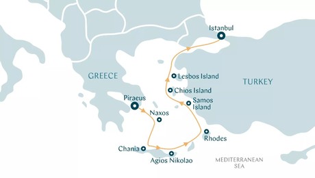 Map for Isles of Myth and Legend - Greece & Turkey Small Ship Cruise
