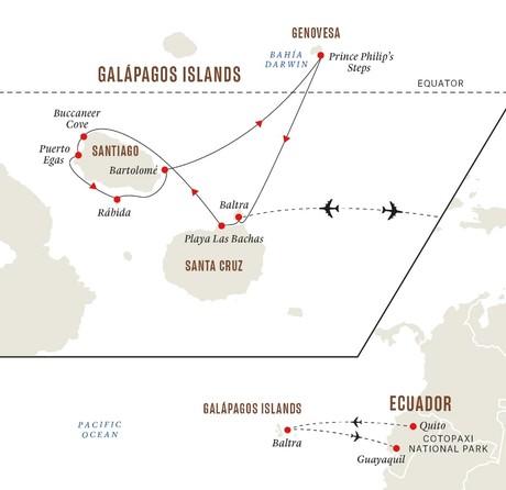 Map for Galápagos Islands - Nature and Wildlife Expedition Cruise