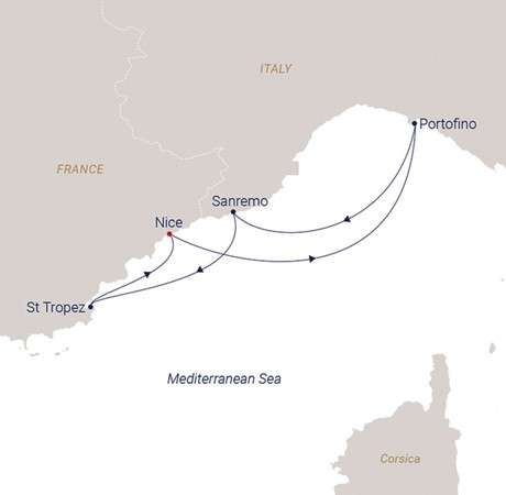 Map for Nice to Nice - 5 Day Sailing Cruise