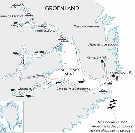 Map for Discover Northeast Greenland and Scoresby Sound