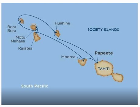 Map for Overwater Bungalow & Tahitian Paradises Cruise Tour