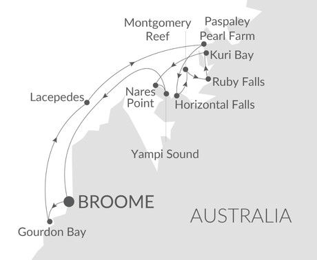 Map for The Pearling Coast - Australia's Kimberley Expedition