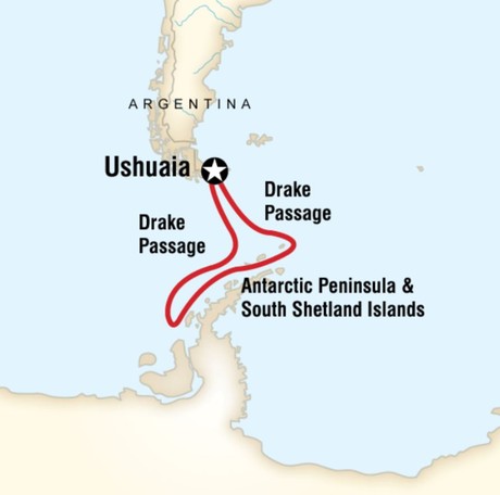 Map for Quest for the Antarctic Circle - 14 Day Expedition from Ushuaia
