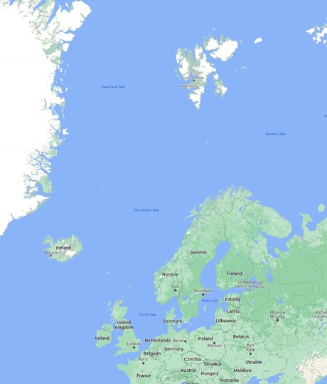 Map for Reykjavik to Tromsø - 31 Day Iceland, Scotland & Spitsbergen Luxury Adventure Cruise