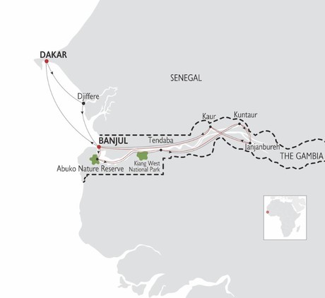 Map for Rivers of West Africa - Gambia & Senegal Cruise