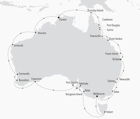Map for Grand Australia Melbourne to Melbourne