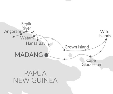 Map for Sepik River Secrets - Papua New Guinea Luxury Cruise