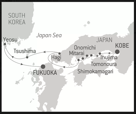 Map for Japan Cruise - Expedition in the Seto Inland Sea