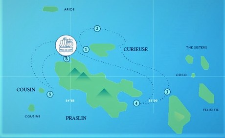 Map for The Seychelles Sailing Cruise (May to October)