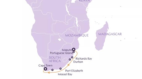 Map for Extraordinary Southern Africa: From Maputo to Cape Town Cruise