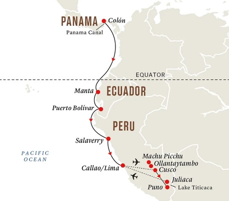 Map for South America Explorer – Adventure on Land and Sea