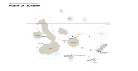 Map for Isabela II Southeastern Galapagos Islands 7 Day Itinerary