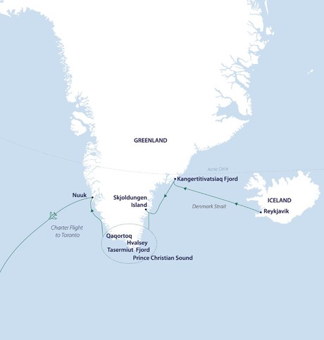 Map for Southern Greenland Expedition: On the Trail of the Vikings