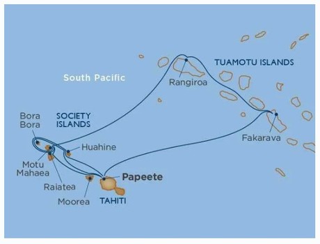 Map for Star Collector: Twice the Tahiti Cruise