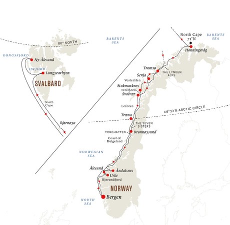 Map for The Svalbard Express - Full Voyage