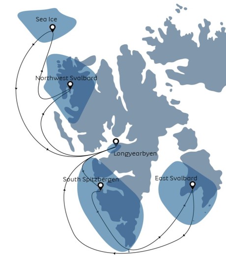 Map for Svalbard in Depth - Land, Sea and Ice Expedition